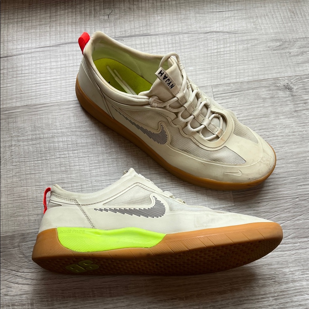 Nike Nyjah SB Cream and Gum Sole Skateboarding Sneakers 10